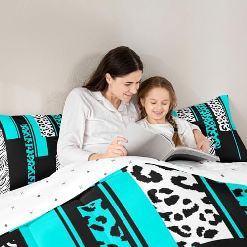 Feelyou Animal Print Leopard Zebra Comforter Set Queen Size Kids Boys