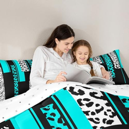 Feelyou Animal Print Leopard Zebra Comforter Set Queen Size Kids Boys