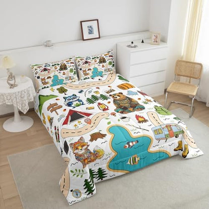 Feelyou Camping Adventure Bedding Set Kids Boys Girls Twin Size