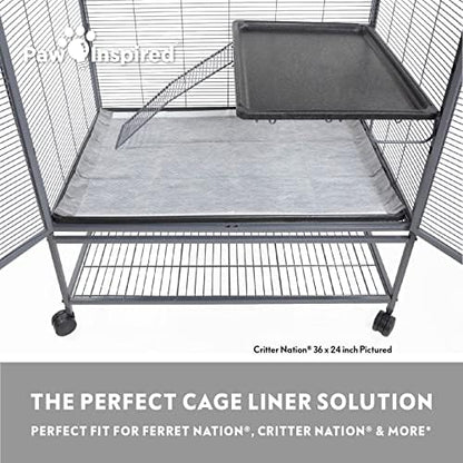 Paw Inspired Disposable Cage Liners, 34x24 Inch (Critter Nation), 12 Count