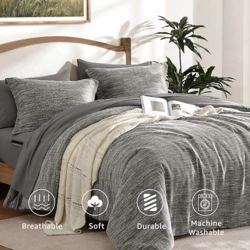 MaiRêve King Size Comforter Set Chenille Textured 7 Pieces Bed in a Bag