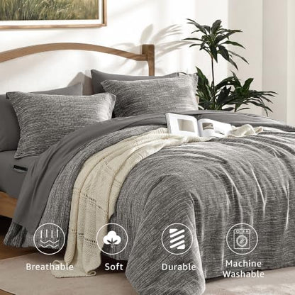 MaiRêve King Size Comforter Set Chenille Textured 7 Pieces Bed in a Bag