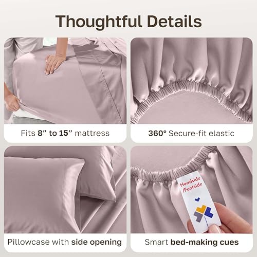 California Design Den Softest 100% Cotton Sateen Twin Bed Sheets Set, 3 Pcs
