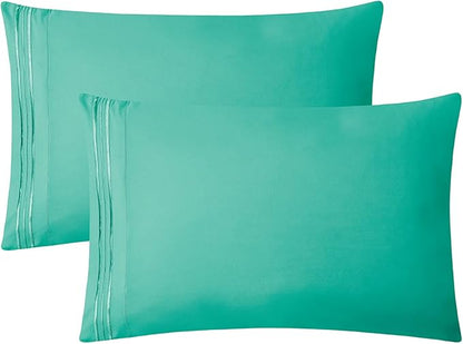 Clara Clark Bed Sheets, Premier 1800 Series 4 Piece Bed Sheet Set, Deep Pocket, Wrinkle, Fade, Stain Resistant, Luxury Soft Bedding Sheets & Pillowcases, King, Mint Green
