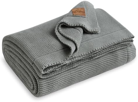 Dalisa Alina GOTS Organic Cotton Throw Blanket, Green, 80x90 in