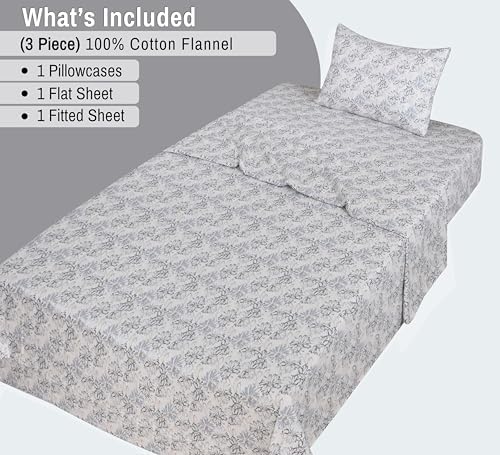 RUVANTI Flannel Sheets Twin Size, Pacific
