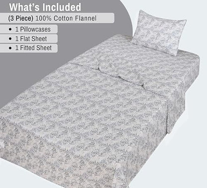 RUVANTI Flannel Sheets Twin Size, Pacific
