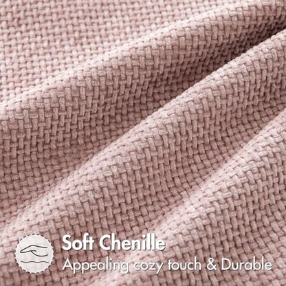 MIULEE Decorative Couch Throw Pillow Covers 18x18 Inch Pink 2 Pack