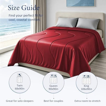 Cooling Comforter for Hot Sleepers, Queen 90x90, True Red