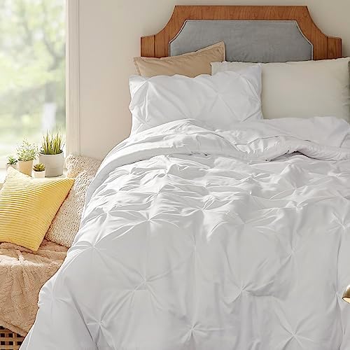 Bedsure Twin XL Comforter Set & Sheet Set, 5-Piece White Bed in a Bag
