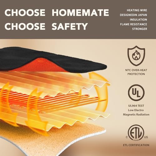 Homemate Heated Electric Blanket Twin 62"x84" Heating Throw Blanket