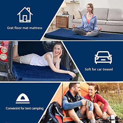 CYMULA Memory Foam Camping Mattress Pad, Sleeping Mat, Portable Roll Up Mattress for Adults, Camping Bed Pads for Sleepover, Car Bed with Travel Bag