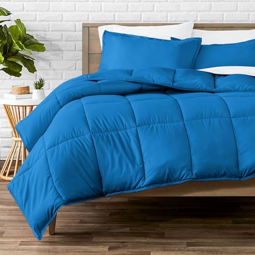 Bare Home Queen Comforter Set - 1800 Ultra Soft (Queen, Medium Blue)