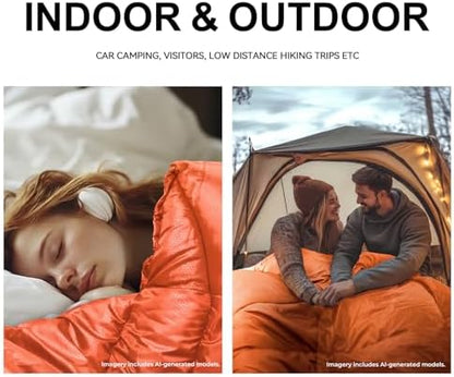Sleeping Bags for Adults Teens, 4 Season Camping Sleeping Bag Waterproof,Machine Washable Backpacking Gear for Cool Weather,Outdoor Tent Hiking Hunting,with Compression Sack,86.6x31.5