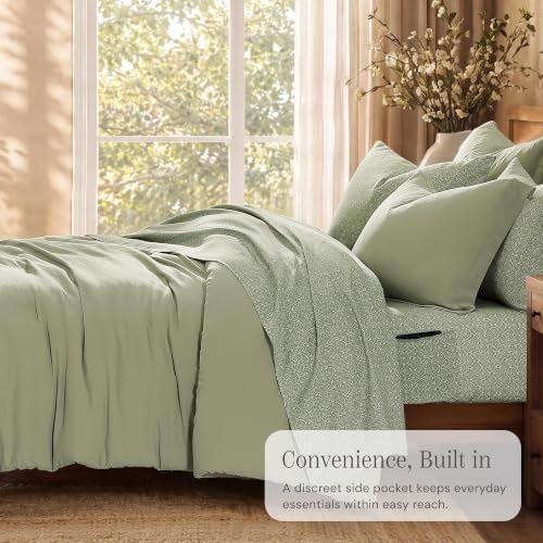 Queen Comforter Set with Sheets-7 Pieces Soft Recycled Bed in a Bag Bedding