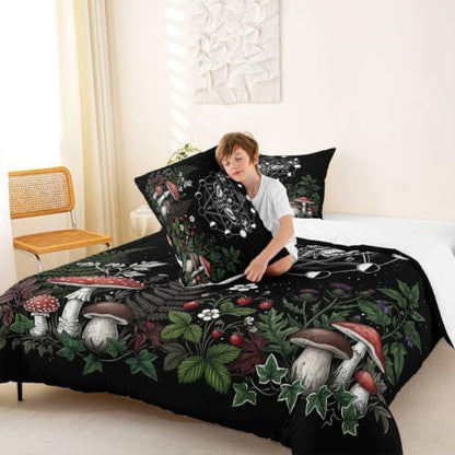 Feelyou Boho Moth Bedding Set King Size for Kids Boys Girls