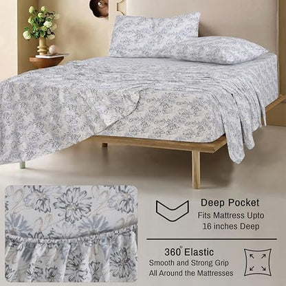 RUVANTI Flannel Sheets King Size, Pacific