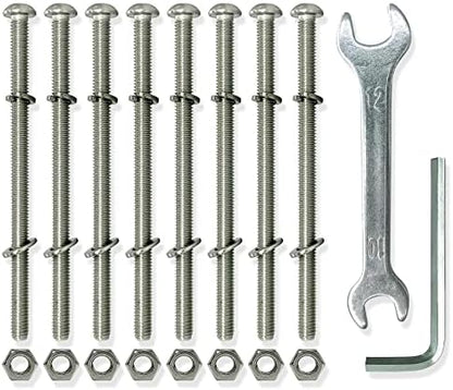 Headboard or Footboard Hardware,304 Stainless Steel Nuts and Bolts 4 inches