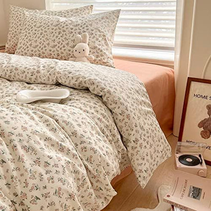 Boho Floral Comforter Set Twin XL Garden Style Bohemian Flowers Comforter for Twin XL Bed Fluffy Soft Girl Floral Bedding Comforter with 2 Pillowcases Vintage Botanical Comforter Set All Season