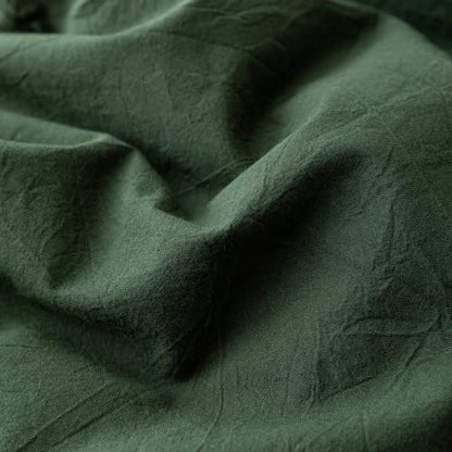 JIYUAN Super King Washed Cotton Duvet Cover Set, Relaxed Linen Feel