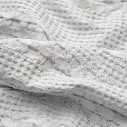PHF Cotton Waffle Pillow Shams Cal King 20" x 40", Light Grey, No Insert