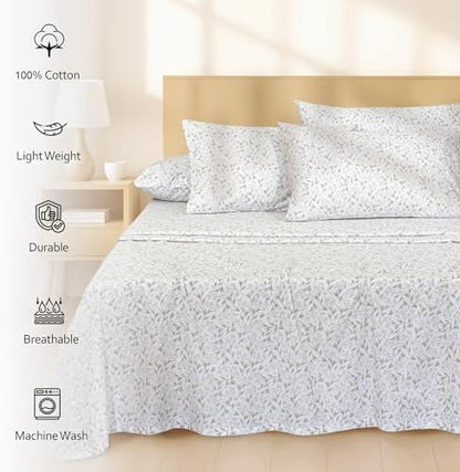 RUVANTI 100% Cotton Full Sheet Set, Crisp and Soft, Botanica Living