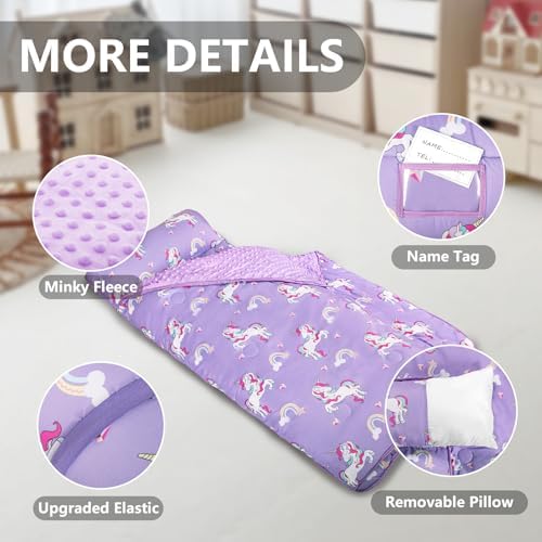 Primlect Toddler Nap Mat with Pillow, Thickened Extra Large Sleeping Bag