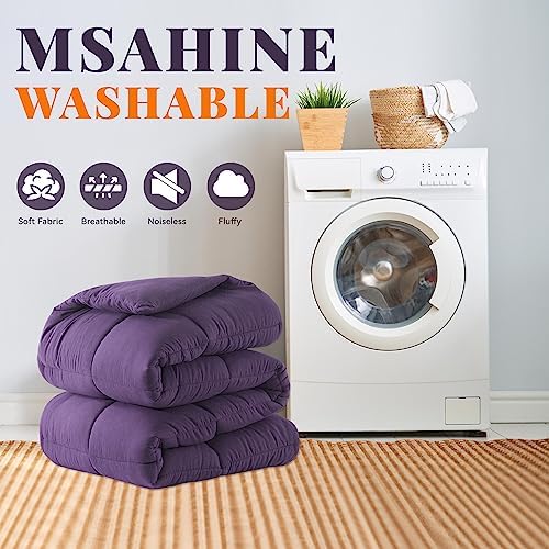Down Alternative Comforter Purple Twin Size - All Season Duvet Insert