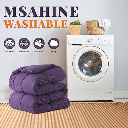 Down Alternative Comforter Purple Twin Size - All Season Duvet Insert