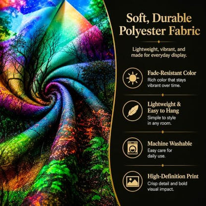 Delur Forest Tapestry Tree of Life Tropical Rainforest Tapestry Wall Hanging Colorful Nature Landscape Mystical Psychedelic Spiritual Headboard for Bedroom Living Room Home Decor (51.2" x 59.1")