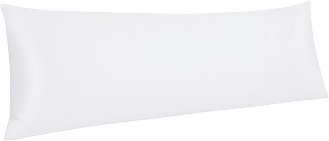 NTBAY Egyptian Cotton Body Pillowcase - 500 Thread Count Cotton Body Pillow Cover - Soft and Breathable Envelope Closure Body Pillowcase for Adults, 20x54 Inches, White
