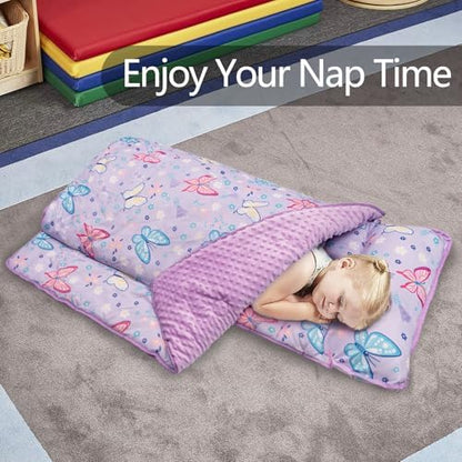 Primlect Toddler Nap Mat with Pillow, Thickened Extra Large Sleeping Bag