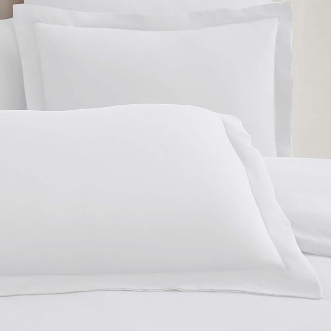 Mellanni Duvet Cover Set - 5 PC Iconic Collection Bedding Set - Hotel Luxury, Extra Soft & Cooling - Microfiber - Button Closure and Corner Ties (Full, White)