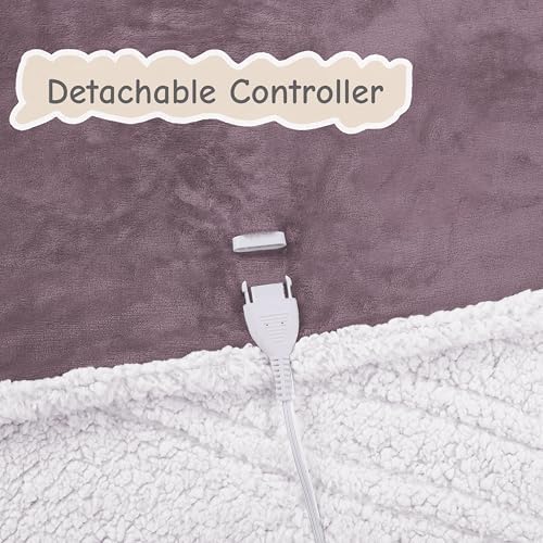 Soypipo Electric Heated Blanket 62"x84", 9 Heat Settings 10-Hour Auto-Off