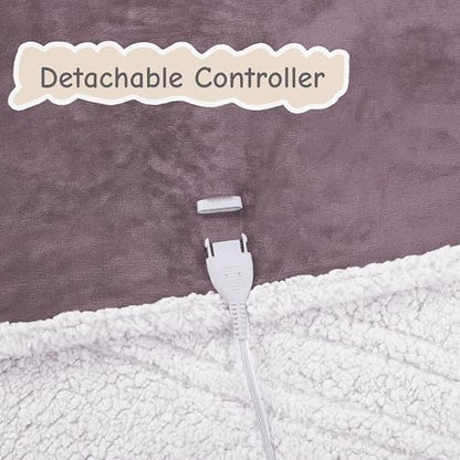 Soypipo Electric Heated Blanket 62"x84", 9 Heat Settings 10-Hour Auto-Off