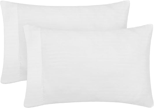 Mellanni Pillow Cases - Luxury, Extra Soft, Cooling Pillow Covers - 2 PC Iconic Collection Pillowcases - Envelope Closure (King 20" x 40", Striped White)
