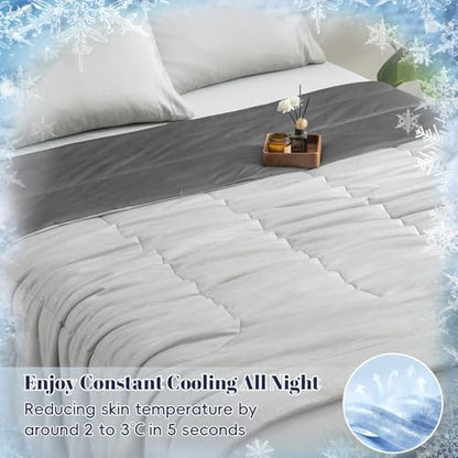 PHF Cooling Blanket for Hot Sleepers Night Sweat,Soft Quilted Comforter