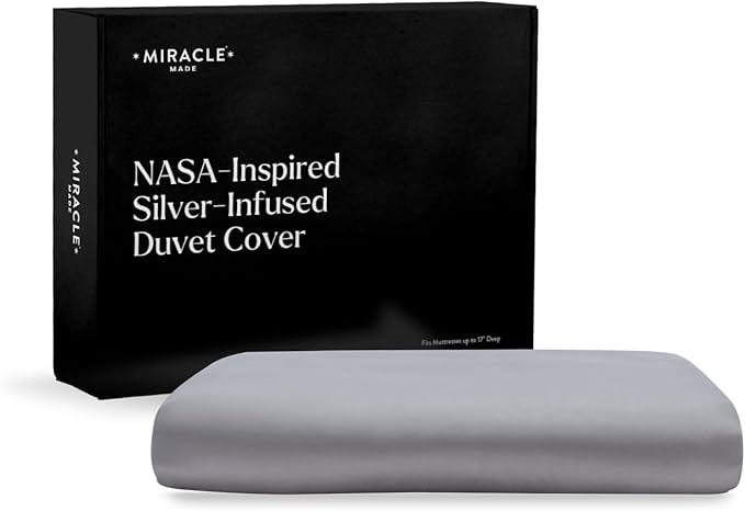 Miracle Made All-Season Cotton Duvet Cover – Water-Resistant, Lightweight, Breathable Bedding – Compatible with 3-Temperature Zone Comforter – King/Cali King, Stone