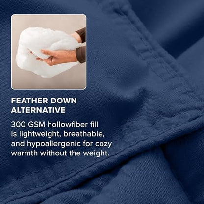 Bare Home Comforter Set - 1800 Ultra Soft (King, Dark Blue)