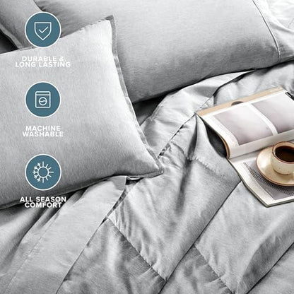 Bare Home Bed-in-A-Bag 7 Piece Set (Cal King, Heathered Pewter)