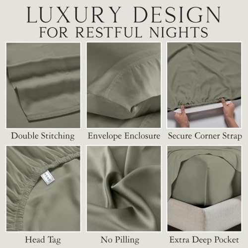 KARISSA MAE Luxury Bamboo Viscose Twin XL Size Sheet Set