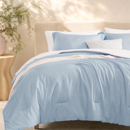 Monbix Queen Comforter Set-7 Pieces Soft Bed in a Bag Queen Bedding Sets