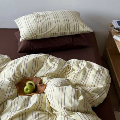 LifeTB Vintage Striped Duvet Cover Set King 3 Piece Striped Bedding Set