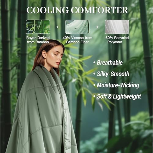NEXHOME PRO 100% Viscose from Bamboo Comforter Twin Size - Ultra-Soft, Breathable, Lightweight All-Season & Summer Duvet Insert, Natural Temperature Regulating for Cooling Sleep