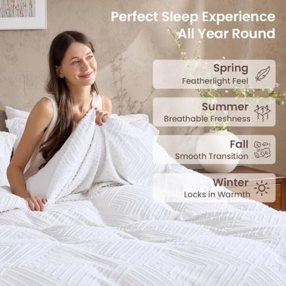 JOLLYVOGUE Duvet Cover King, 3-Piece, Ultra Soft Pre-Washed Microfiber