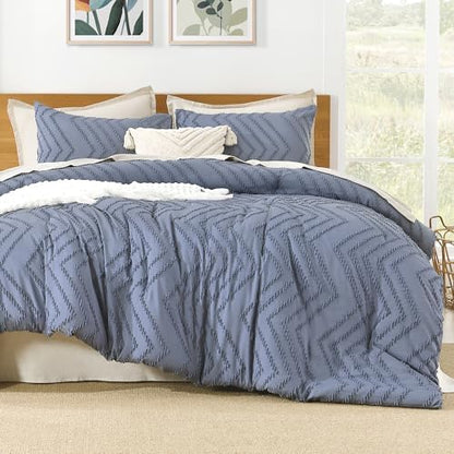 Litanika Oversized King Comforter Set, 3 Pcs Boho Tufted Bedding Set