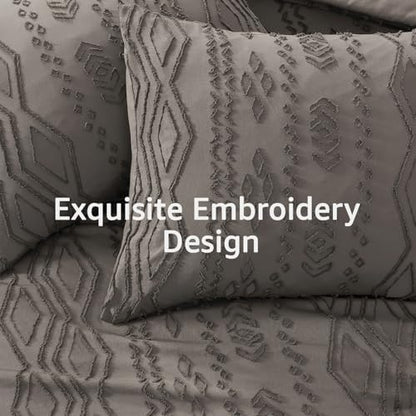 Full Size Comforter Set- 7 Pieces Tufted Bed in a Bag Full Bedding Sets