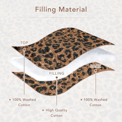 Lady Ann Vintage Brown Leopard Oversized King Bedspread 120x120, 3 Pcs 100% Cotton California King Quilt Set Lightweight Farmhouse Quilted Coverlet, Ultra-Soft Bed Cover for All Seasons