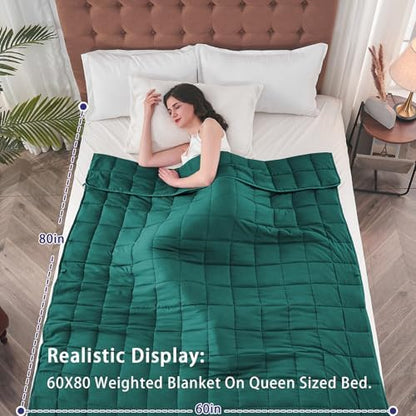 yescool Weighted Blanket for Adults 12lbs Queen Size, 60" x 80", Green