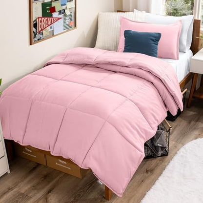 Bare Home Comforter Set - 1800 Ultra Soft (Twin/Twin XL, Light Pink)